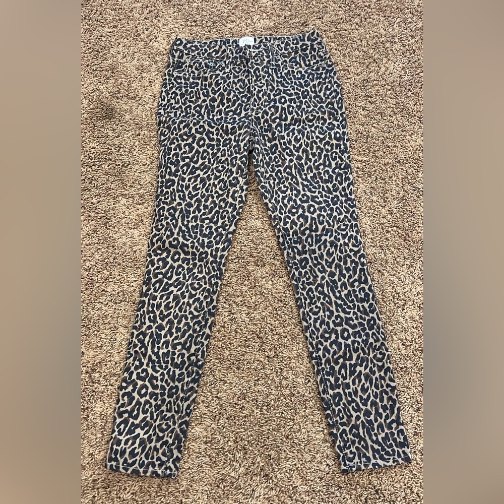 J. Crew leopard skinny jeans